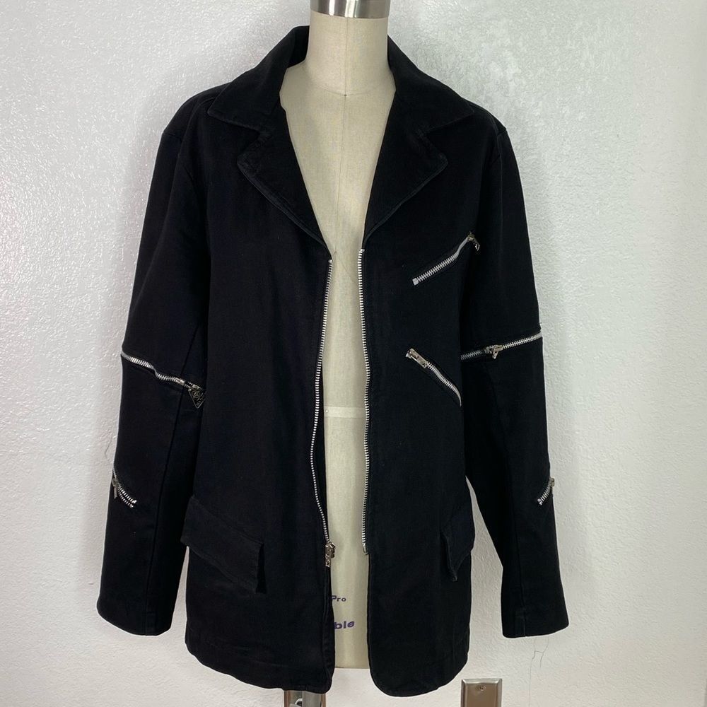 TRIPP NYC vintage  black zipper haz mat goth punk jacket M